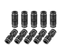 QUARKZMAN 10 Pcs Raccords Rapides À Pousser 5/16 Pouce Tube OD Connecteur Pneumatique Droit Union Pour Tuyau Pour Eau Huile Gaz Air Conduite Flexible, Noir