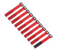 QUARKZMAN 10 Pcs Sangles De Fixation De Batterie Reutilisables 20mm x 20cm Nylon Polyvalentes Sangle De Maintien De Batterie Ajustable Attache Rapide Crochet, Rouge