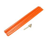 QUARKZMAN 10 Pcs Tiges De Soudage Plastique 13 Pouces, 9.5mm x 330mm Bandes De Soudage PE Avec Outils De Lissage Pour Réparation Pare-Chocs Kayaks, Orange
