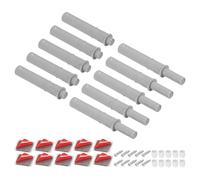QUARKZMAN 10 Pcs Verrous Magnétiques À Pression Pour Porte De Placard, 2.87x0.4 Pouce Verrou À Pression Pour Ouverture De Porte Quincaillerie De Placard, Pour Placard, Plastique Gris 73x10mm