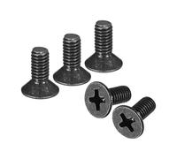 QUARKZMAN 10 pcs Vis Machine M4-0.7x8 Tête Plate Cruciforme Phillips Noir