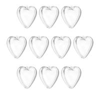 QUARKZMAN 10 Pièces Boules Transparentes en Plastique en Forme de Cœur, 3Cm, Décoration Sphère de Noël Transparente pour l'Artisanat DIY, Fête, Mariage
