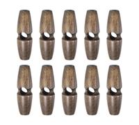 QUARKZMAN 10 Pièces Boutons à Bascule en Bois, 3.5cm Longueur Boutons en Corne de Manteau à 1 seul trou Accessoires de Vêtements pour Bricoler, Coudre sur Manteaux, Pulls, Marron
