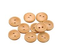 QUARKZMAN 10 Pièces Boutons de Couture en Bois, 18mm Diamètre x 4.5mm Épaisseur Boutons avec 2 Trous Ronds Bord en Pointillés pour Remplacement Vêtements DIY Artisanat Décoration, Beige