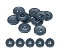 QUARKZMAN 10 Pièces Boutons Ronds en Résine, 18mm Diamètre x 4mm Épaisseur Boutons Mercerie à 4 Trous pour Remplacement Vêtements DIY Artisanat Décoration Loisirs Créatifs, Bleu Marine