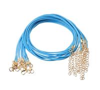 QUARKZMAN 10 pièces Cordon De Collier Ciré en Vrac, 18 Pouces Et 1.5mm Dia Cordon De Collier avec Fermoir, Bleu Pâle