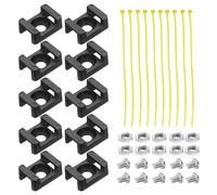 QUARKZMAN 10 Pièces de Base de Fixation de Câble avec Trou de 6,5 mm pour Profilé en Aluminium de Série 20 Norme Européenne avec Vis M5, Écrous, Attaches Noires