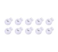 QUARKZMAN 10 Pièces de Bloqueurs de Cordon en Plastique à Tête Ronde à Ressort, de Taille 6 mm x 5 mm, pour Imperméables, Manteaux et Sacs à Dos, [Blanc]