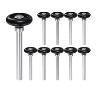 QUARKZMAN 10 Pièces De Roulettes De Porte De Garage En Nylon De 1,8" Pour Rail De Garage De 2", Roulettes Standard De 4,25" De Tige, Noir.