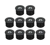 QUARKZMAN 10 Pièces D'Inserts pour Tube Rond avec Filetage M8 pour 25mm OD | pour Tubes de 23mm ID, Bouchon en Élastique Noir Rond Pour Pied de Meuble, Insert de Roulette de Chaise