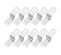 QUARKZMAN 10 Pièces Équerre en Forme de Z, 0,75 Pouce Équerre d'Angle Droit pour Cadres Photo, Équerres d'Étagère pour Meubles, Argent