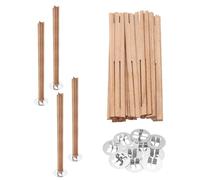 QUARKZMAN 10 Set Mèches de Bougie en Bois, 0.4 X 4.7 inch Mèches en Bois Naturel avec Support en Forme de Croix Cores de Bougie Fournitures avec Son Crépitant de Flamme