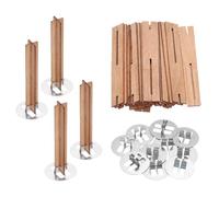 QUARKZMAN 10 Sets de Mèches de Bougie en Bois, 0.4 X 2.4 Pouces Mèches en Bois Naturel avec Support en Forme de Croix Cores de Bougie Fournitures pour Bougie avec Flamme Crépitante