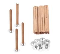 QUARKZMAN 10 Sets Mèches de Bougie en Bois, 0.4 X 3.2 Pouces Mèches en Bois Naturel avec Support en Forme de Croix Cores de Bougie Fournitures avec Son Crépitant et Flamme