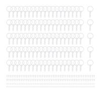 QUARKZMAN 100 Ensembles De Kit De Fabrication De Porte-Clés Blancs, 25mm 1 Pouce Chaîne Anneaux De Porte-Clés Avec Anneaux Ouverts Tiges À Vis Fabrication De Bijoux DIY Projets Artistiques