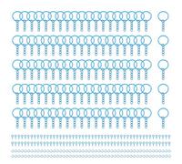 QUARKZMAN 100 Ensembles De Kit De Fabrication De Porte-Clés Bleu Ciel, Anneaux De Porte-Clés De 25mm 1 Pouce Anneaux Ouverts Tiges À Vis Fabrication De Bijoux, Projets Artistiques Artisanaux