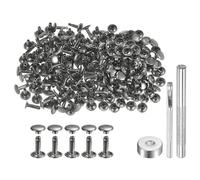 QUARKZMAN 100 Ensembles de Rivets en Cuir 12 x 9mm Rivets à double capuchon en métal, boutons-pression, attaches avec 3 outils de réglage, rivets pour artisanat du cuir, bricolage, bronze