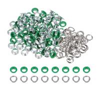 QUARKZMAN 100 Ensembles d'Œillets Métalliques Ronds de 6 mm avec Rondelles pour Scrapbooking, Chaussures, Vêtements, Cuir, Toile, Vert