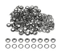 QUARKZMAN 100 Ensembles d'Œillets Métalliques Ronds de 6 mm avec Rondelles pour Scrapbooking, Chaussures, Vêtements, Cuir, Toile, Gris Foncé
