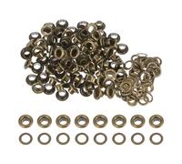 QUARKZMAN 100 Ensembles d'Œillets Métalliques Ronds de Couleur de 5 mm avec Rondelles pour Scrapbooking, Chaussures, Vêtements, Cuir, Toile, Bronze