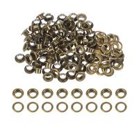 QUARKZMAN 100 Ensembles d'Œillets Métalliques Ronds de Couleur de 6 mm avec Rondelles pour Scrapbooking, Chaussures, Vêtements, Cuir, Toile, Bronze