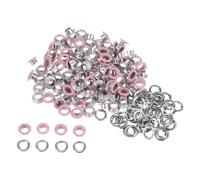QUARKZMAN 100 Ensembles Œillets en Métal de 6mm ID avec Rondelles Rose
