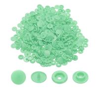 QUARKZMAN 100 Jeux De Boutons-Pression En Plastique Résine T5, Boutons-Pression Ronds Brillants Sans Couture Pour Couture De Tissu, Artisanat, Vêtements, Sacs (Vert Lac)