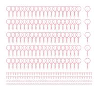 QUARKZMAN 100 Kits De Fabrication De Porte-Clés Rose Clair, Anneaux De Porte-Clés De 25mm 1 Pouce Avec Anneaux Ouverts Tiges À Vis Fabrication De Bijoux, Projets Artistiques Artisanaux DIY