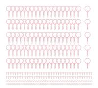 QUARKZMAN 100 Kits De Fabrication De Porte-Clés Rose Pâle, Anneaux De Porte-Clés De 25mm 1 Pouce Avec Anneaux Ouverts Et Tiges À Vis Fabrication De Bijoux, Projets Artistiques Artisanaux DIY