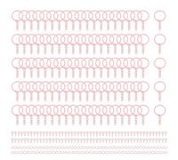 QUARKZMAN 100 Kits De Fabrication De Porte-Clés Rose Pâle, Anneaux De Porte-Clés De 30mm 1.2 Pouce Avec Anneaux Ouverts Tiges À Vis Fabrication De Bijoux, Projets Artistiques Artisanaux DIY