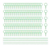 QUARKZMAN 100 Kits De Fabrication De Porte-Clés Vert Clair, Anneaux De Porte-Clés De 25mm 1 Pouce Avec Anneaux Ouverts Tiges À Vis Fabrication De Bijoux, Projets Artistiques Artisanaux DIY