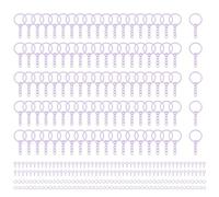 QUARKZMAN 100 Kits De Fabrication De Porte-Clés Violet Clair, Anneaux De Porte-Clés De 25mm 1 Pouce Avec Anneaux Ouverts Tiges À Vis Fabrication De Bijoux, Projets Artistiques Artisanaux DIY