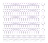 QUARKZMAN 100 Kits De Fabrication De Porte-Clés Violet Clair, Anneaux De Porte-Clés De 30mm 1.2 Pouce Anneaux Ouverts Tiges À Vis Fabrication De Bijoux, Projets Artistiques Artisanaux DIY