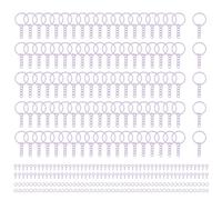 QUARKZMAN 100 Kits De Porte-Clés Violet Clair, Anneaux De Porte-Clés De 25mm 1 Pouce Avec Anneaux Ouverts Et Tiges À Vis Pour La Création De Bijoux DIY Artisanat