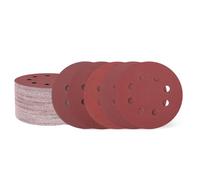 QUARKZMAN 100 Pcs 125mm 5 Pouce Disques à Poncer 8 Trou 120/240/320/600/800 Grain Papier de Verre à Crochets et Boucles Pads pour Sableuse Orbitale Aléatoire pour Travail du Bois