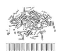QUARKZMAN 100 Pcs 2mm x 10mm Goujons En Acier À Roulement Goujons Cylindriques Chevilles De Support D'Étagère Tige D'Élément De Fixation Chevilles De Diamètre +/-0.02mm, Ton Argenté