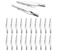 QUARKZMAN 100 Pcs Alligator Cheveux Pinces, 51/34 x 7.8mm(LxW) Argent Métal Boucles Crocodile Pinces pour Cheveux, Noeud Fabrication, Pinces Bricolage Accessoires Épingles à cheveux