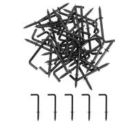 QUARKZMAN 100 Pcs Crochets en Forme de L, 1 1/4 Pouce Crochets d'Angle Droit en Acier au Carbone Petits Crochets à Vis en Forme de 7 Crochet d'Angle Droit pour Suspendre, Noir