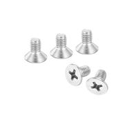 QUARKZMAN 100 Pcs M4-0.7x8 Vis À Tête Plate À Crucifixion Phillips Boulons Fixations En Acier Au Carbone Argenté Pour Prise Murale, Réparations Maison