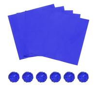 QUARKZMAN 100 Pcs Papiers d'Emballage en Aluminium pour Bonbons, 3 x 3 Pouces Emballages Carres pour Chocolat, Texture Brillante Papiers d'Emballage pour Decoration de Bonbons Caramel, Bleu