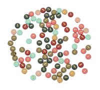 QUARKZMAN 100 Pcs Perles de Lettres en Acrylique, Perles d'Alphabet Rondes Colorées de 4x7mm avec Lettre I Dorée, Perles d'Alphabet Plates pour la Fabrication de Bijoux Bracelets Colliers