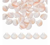QUARKZMAN 100 Pcs Perles En Verre Cristal, Perles En Forme De Coquille Saint-Jacques Perles Espaceuses Perles Percees En Haut En Vrac Pour Fabrication De Bijouxs Collier Bracelet, Orange