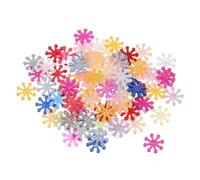 QUARKZMAN 100 Pcs Petits Flocons de Neige Pailletés de Noël en Abs | Guirlande de Flocons de Neige de Type Perle Multicolore, pour Projet d'Artisanat DIY Fournitures de Nouvel An Fête d'Hiver