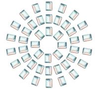 QUARKZMAN 100 Pcs Rectangle Pointed Back Rhinestone, 6x8mm Mini Clear Pointed Back Rhinestone Square Faceted Gems Crystal Glass Beads pour Jewelry Making DIY Crafts Nail Art, Shiny White