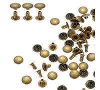 QUARKZMAN 100 Pcs Rivet à Visser de Remplacement en Métal, 9mm x 8mm x 6mm Rivets tubulaires en Acier au Carbone, Kit de Fixation pour Cuir pour Sacs, Livres, Colliers, Laisses, Bronze