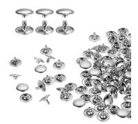QUARKZMAN 100 Pcs Rivets à Double Capuchon en Acier au Carbone, 12mm x 8mm Rivet à Visser de Remplacement en Métal, Kit de Fixation pour Cuir à Double Tête pour Sac, Accessoire, Argent