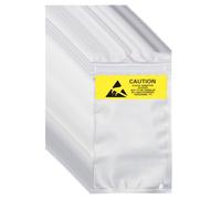 QUARKZMAN 100 Pcs Sacs Anti Statique 3.1" x 5.9" Sacs Rechargeables Blindage ESD avec Etiquettes pour Hard Drive HDD SSD Dispositifs Electroniques Cartes Meres, Argent