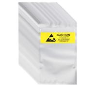 QUARKZMAN 100 Pcs Sacs Anti Statique 3.5" x 6.3" Sacs Rescellables Blindage ESD avec Etiquettes pour Hard Drive HDD SSD Dispositifs Electroniques Cartes Meres, Argent