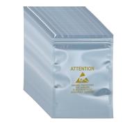 QUARKZMAN 100 Pcs Sacs Anti-Statique 5.1" x 7.5" Sac ESD Rechargeable avec Etiquettes pour Hard Drive HDD SSD Dispositifs Electroniques Cartes Mere, Gris Argent