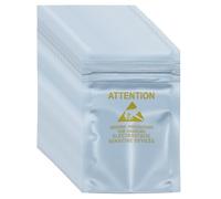QUARKZMAN 100 Pcs Sacs Anti-Statiques 2.4" x 3.5" Rechargeables ESD Blindage Sac avec Etiquettes pour Hard Drive HDD SSD Electronic Device Motherboards, Gris Argent